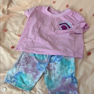 Cat & Jack Pink and Tie-Dye Pajama Set